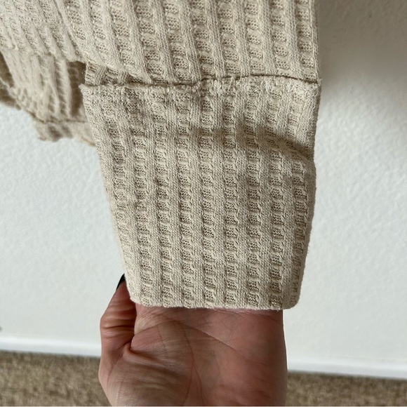 Free People Juicy Long Sleeve Oversized Waffle Knit Sweater in Stone Cold Beige - Picture 10 of 16
